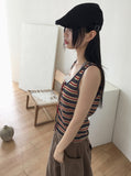Titan hippie color matching striped vest sleeveless
