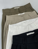 Bow Cotton High Waist Wide Pants