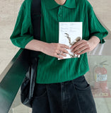 Summer Linen Ribbed Collar Knit