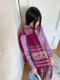 Fran Winter Thick Long Checkered Muffler