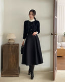 Tilla Layered Color Matching Pearl Lace Polar Knit