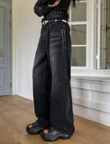 Doubling Straight Stud Denim Pants
