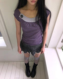 Fuko Striped Button Sleeveless