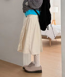 CORDUROY BUCKLE WRAP SKIRT