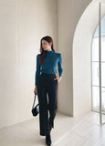 Holly half turtleneck shirring knit