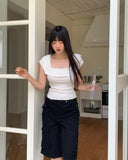 Effen Cargo Pocket Button Bermuda Pants