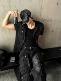 Pigment Short Sleeve Line Hood Zip-Up
