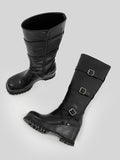 1146 Buckle Strap Platform Chunky Long Boots (8cm)