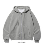 Inverted cropped hood zip-up