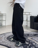 Eto Wide Black Cotton Pants