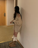 Ond Shoulder Slit Cable Knit One Piece