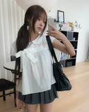 Rear Dot Pleated Mini Skirt Pants
