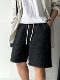 Linen wide short banding denim