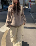 Glyn Wool Loose Fit V-Neck Raglan Long Knit