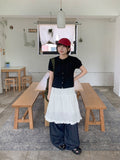 [unisex] Menteki Summer Banding Raw Denim Wide Pants