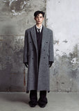 [LANARCH] Cashmere Boucle Double-Breasted Long Coat