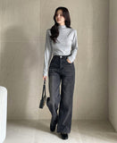 Tommen Brushed Wide Banding Denim Pants