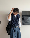 block knitted vest