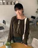 [BAONHAUS] Nitch String Ribbed Cardigan Set