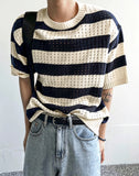 Skash Stripe Short Sleeve Knit