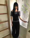 Winter Cut-out Wide Pants