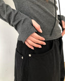 Bil Dot Square Stripe Warmer Long Sleeve T-Shirt