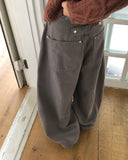 Jenna Star Cubic Pocket Balloon Fit Cotton Long Pants