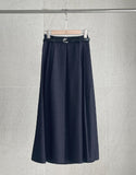 Scott Denim Pleated Banding Skirt [Belt set]