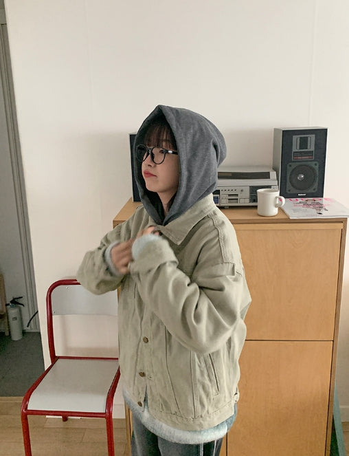 【BAON】[unisex] Coldw Hood Layered Collar Jacket BAON】[unisex] Coldw Hood Layered Collar Jacket BAON