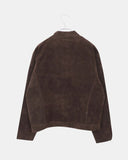 Artit Suede High Neck Studded Cut Long Sleeve Jacket