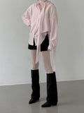 Sie Knot See-through Wrap Shirt Blouse