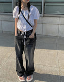 Toku Black Washing Wide Pants
