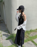 Chika strap nylon long skirt