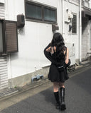[Muffler set] Dev Flare Sleeveless Mini One Piece Set