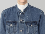 Round denim jacket