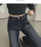 Heat Brushed Classic Banding Span Basic Denim Pants