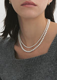 Noailles Silver (C) White Pearl 2WAY Necklace