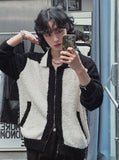 Daven color matching collar knit zip-up
