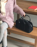 Popat Suede Leather Combi Shoulder Bag