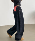 Raw Balloon Fit Volume Long Wide Denim Pants