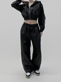 Suede Glossy Track Pants