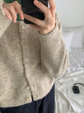 Rurui Mix Color Wool Crop Cardigan