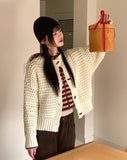 Mohen Waffle Wood Duffel Knit Cardigan