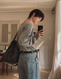 Chris Boatneck Loose Fit Button Long Sleeve T-Shirt