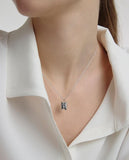 Volume Square Silver (W) H BAR Necklace M