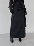 Striped knot long skirt