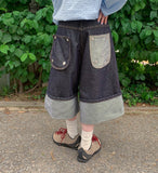 [unisex] Hudi Roll-up Raw Denim Bermuda Pants