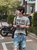 Impri Slub Lettering Short Sleeve T-shirt