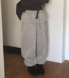 [Brushed Lining] Chels Frill Tiered Layered Jogger Training Pants