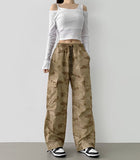 Dancer Like Camo Two-Way Military Jogger Wide Pants